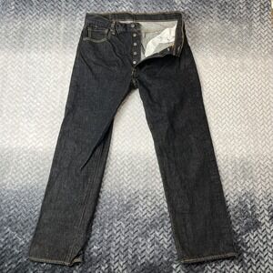 Levi's 501 Original Straight Blue Jeans Tag 36x34 Button Fly Dark Wash W34 L32"